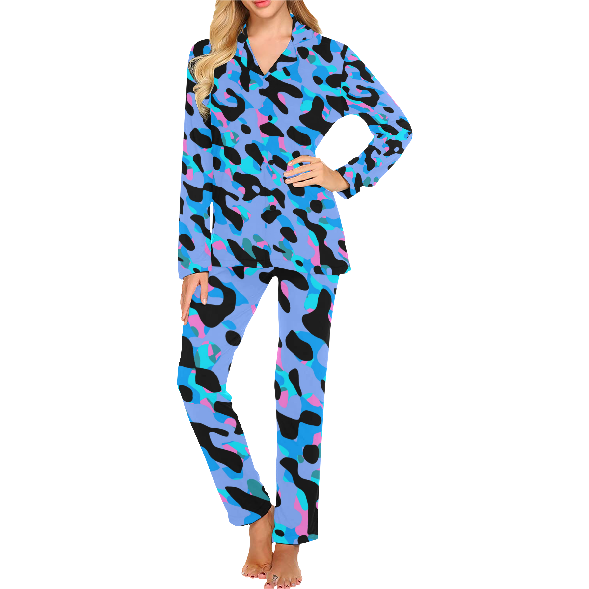camo 18 Women's Long Pajama Set