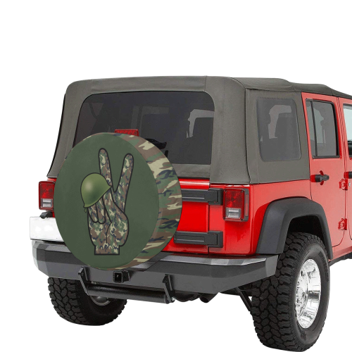 Forest Camouflage Peace Sign 32 Inch Spare Tire Cover