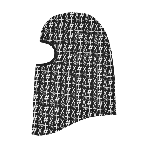 NUMBERS Collection Symbols White/Black All Over Print Balaclava