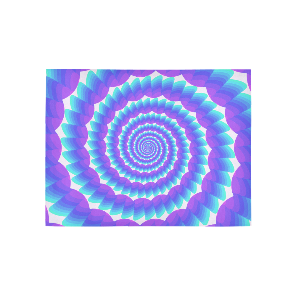 Blue and pink spiral Area Rug 5'3''x4'