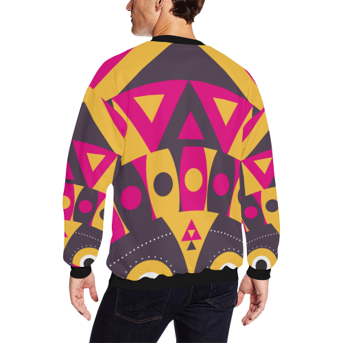 aboriginal tribal All Over Print Crewneck Sweatshirt for Men/Large (Model H18)