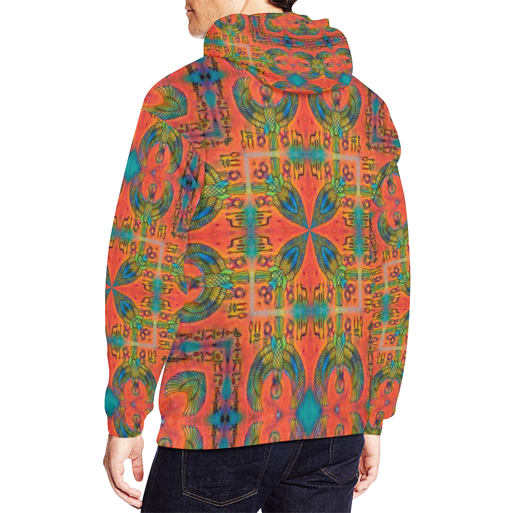 Horus 2 Airbrush All Over Print Hoodie for Men/Large Size (USA Size) (Model H13)
