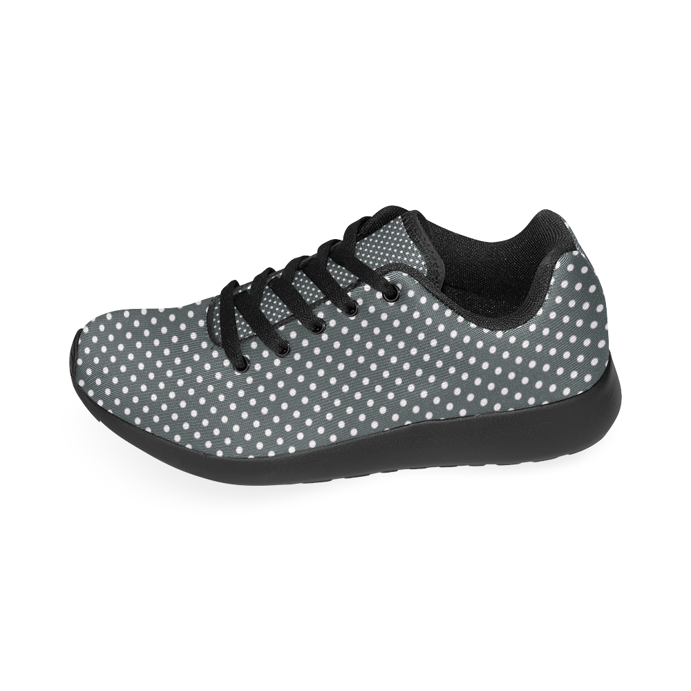 Silver polka dots Kid's Running Shoes (Model 020)