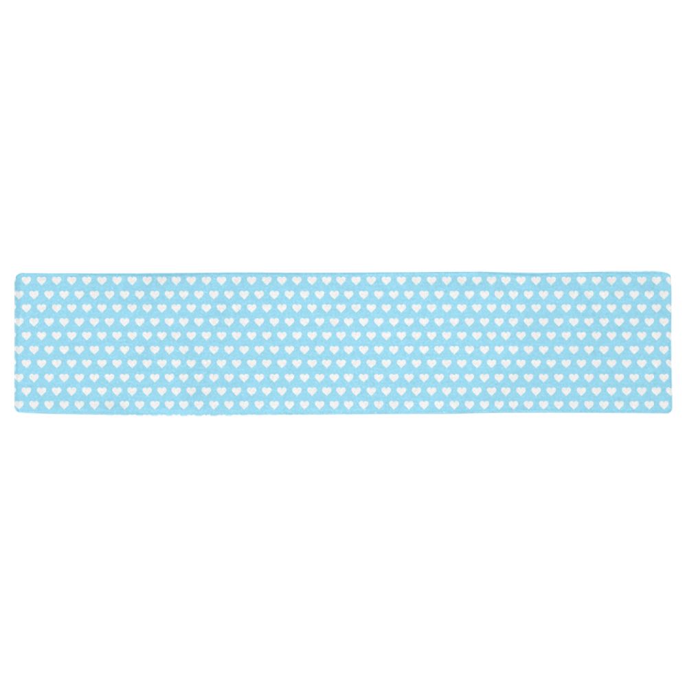 Baby Blue Hearts Table Runner 16x72 inch