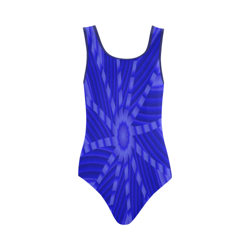 Spiral Blues Vest One Piece Swimsuit (Model S04)