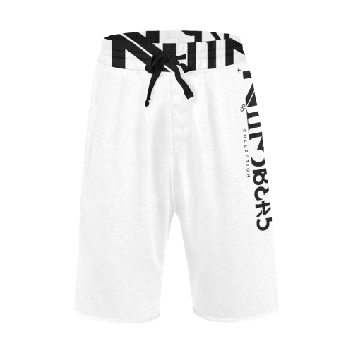 NUMBERS Collection White/Black 2 Men's All Over Print Casual Shorts (Model L23)
