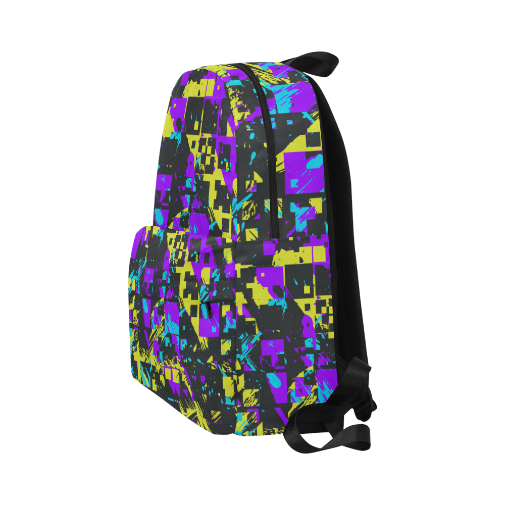 Purple yelllow squares Unisex Classic Backpack (Model 1673)