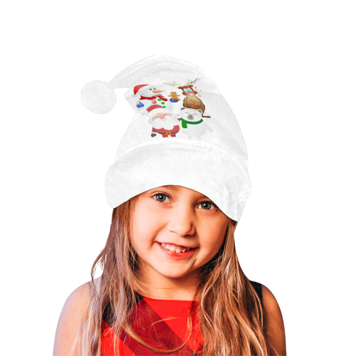 Christmas Gingerbread, Snowman, Santa Claus White Santa Hat