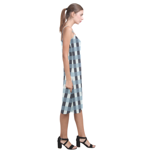 Tartan Turquoise Alcestis Slip Dress (Model D05)