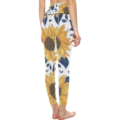 Sunflowers Women's All Over Print High-Waisted Leggings (Model L36)