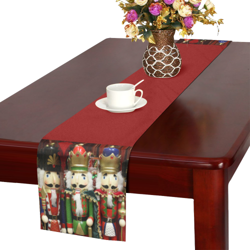 Christmas Nut Cracker Soldiers on Red Table Runner 16x72 inch