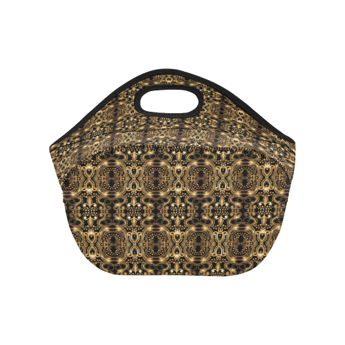 Luxurious gold pattern Neoprene Lunch Bag/Small (Model 1669)