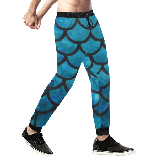 Mermaid SCALES blue Men's All Over Print Sweatpants (Model L11)