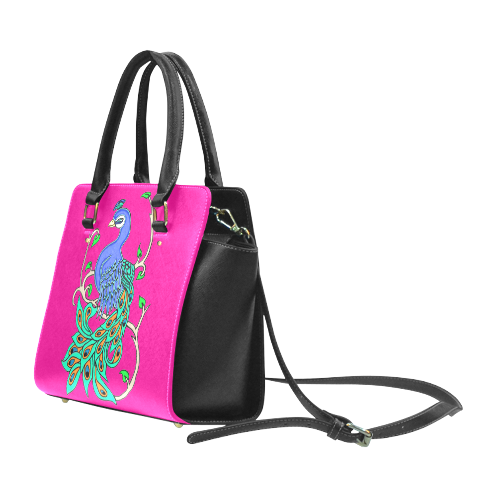 Pretty Peacock Pink Classic Shoulder Handbag (Model 1653)
