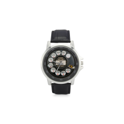 The Bee Unisex Stainless Steel Leather Strap Watch(Model 202)
