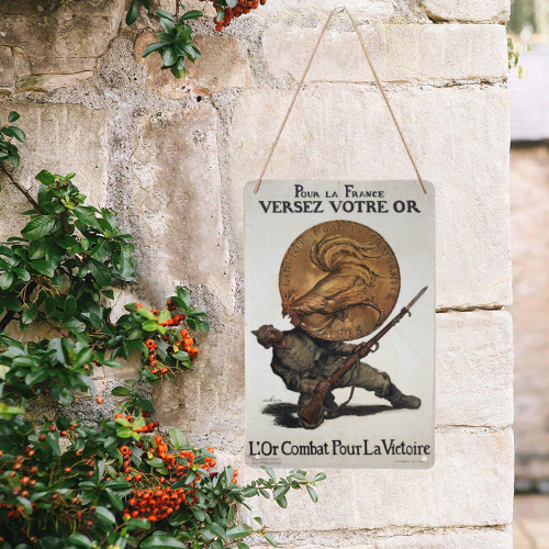 WWI or pour victoire Metal Tin Sign 8"x12"