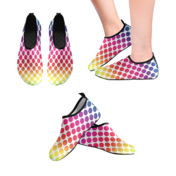 Rainbow Polka Dots Women's Slip-On Water Shoes (Model 056)