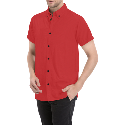 Alizarin Dissolve Men's All Over Print Short Sleeve Shirt (Model T53)