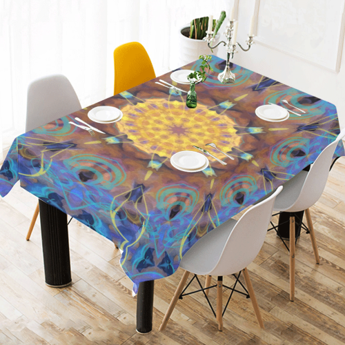 Energy mandala Cotton Linen Tablecloth 52"x 70"