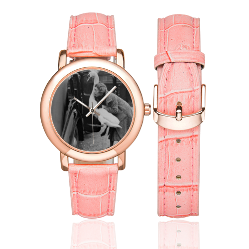 SWAN Women's Rose Gold Leather Strap Watch(Model 201)