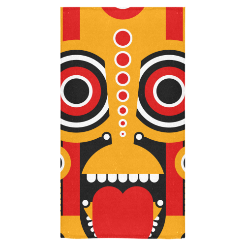 Red Yellow Tiki Tribal Bath Towel 30"x56"