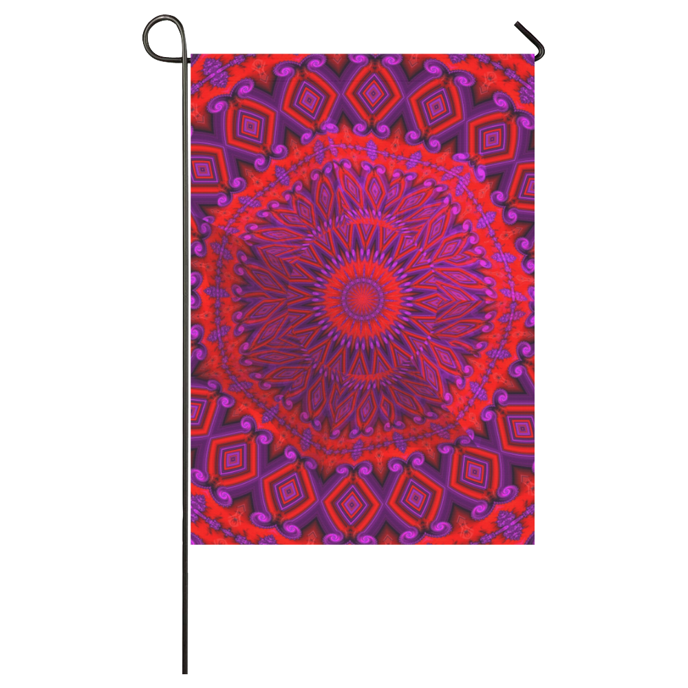 Indian Blanket Under Glass Fractal Abstract Garden Flag 28''x40'' （Without Flagpole）