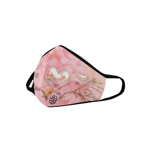 Hearts, soft colors Mouth Mask