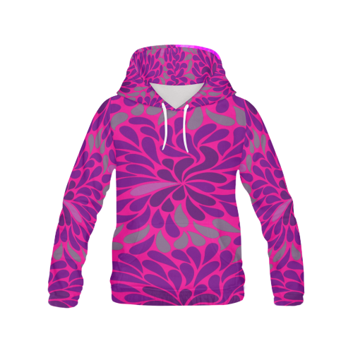 Purple leaves pimk All Over Print Hoodie for Women (USA Size) (Model H13)