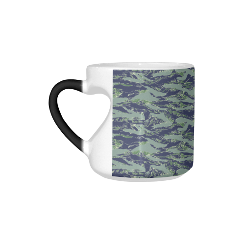 Jungle Tiger Stripe Green Camouflage Heart-shaped Morphing Mug