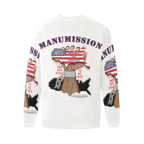 Manumission  Sweatshirt Men's Oversized Fleece Crew Sweatshirt (Model H18)