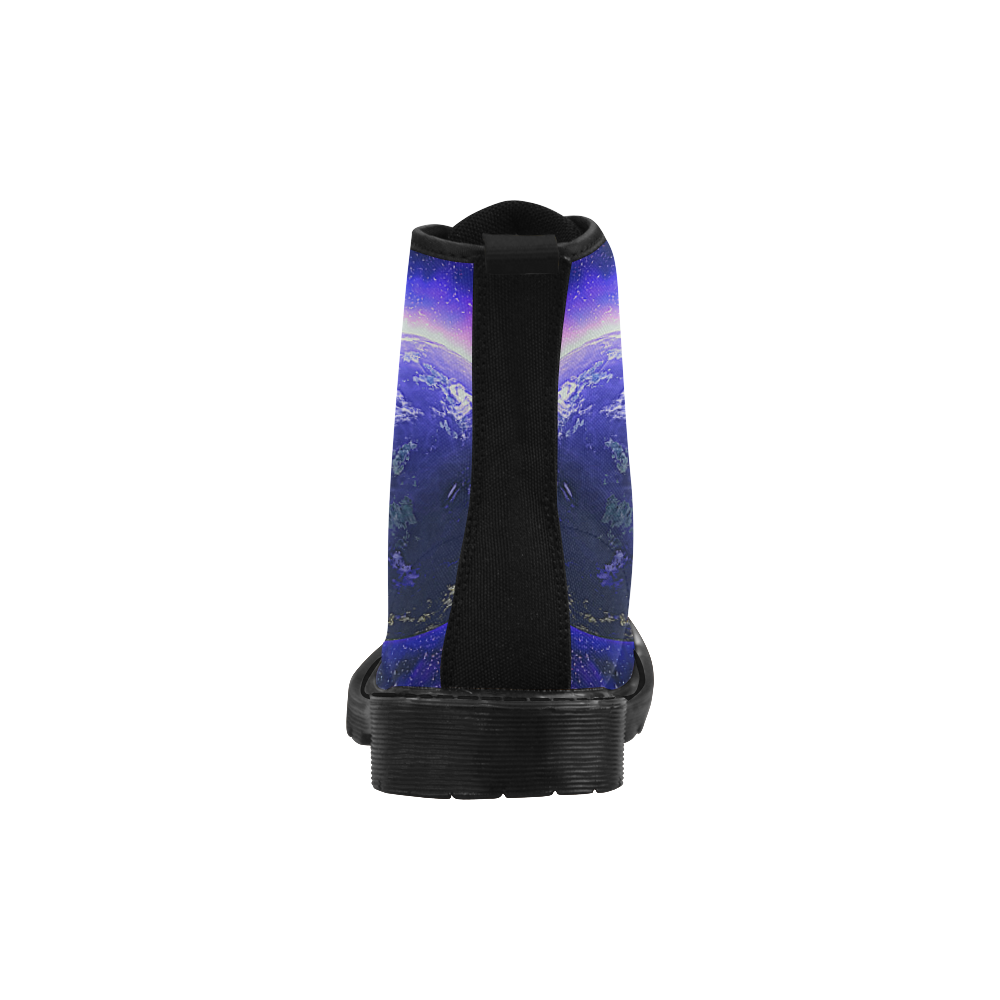 purple galaxy Martin Boots for Women (Black) (Model 1203H)