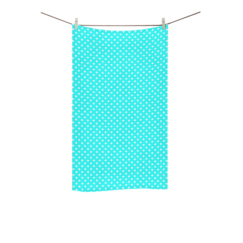 Baby blue polka dots Custom Towel 16"x28"