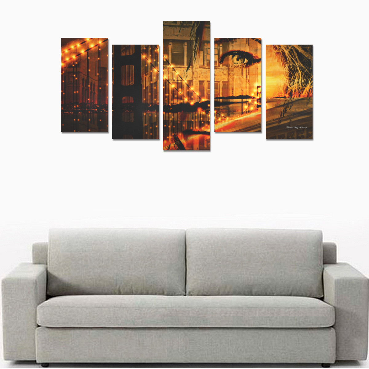 Checking Out the Scenary Design By Me by Doris Clay-Kersey Canvas Print Sets E (No Frame)