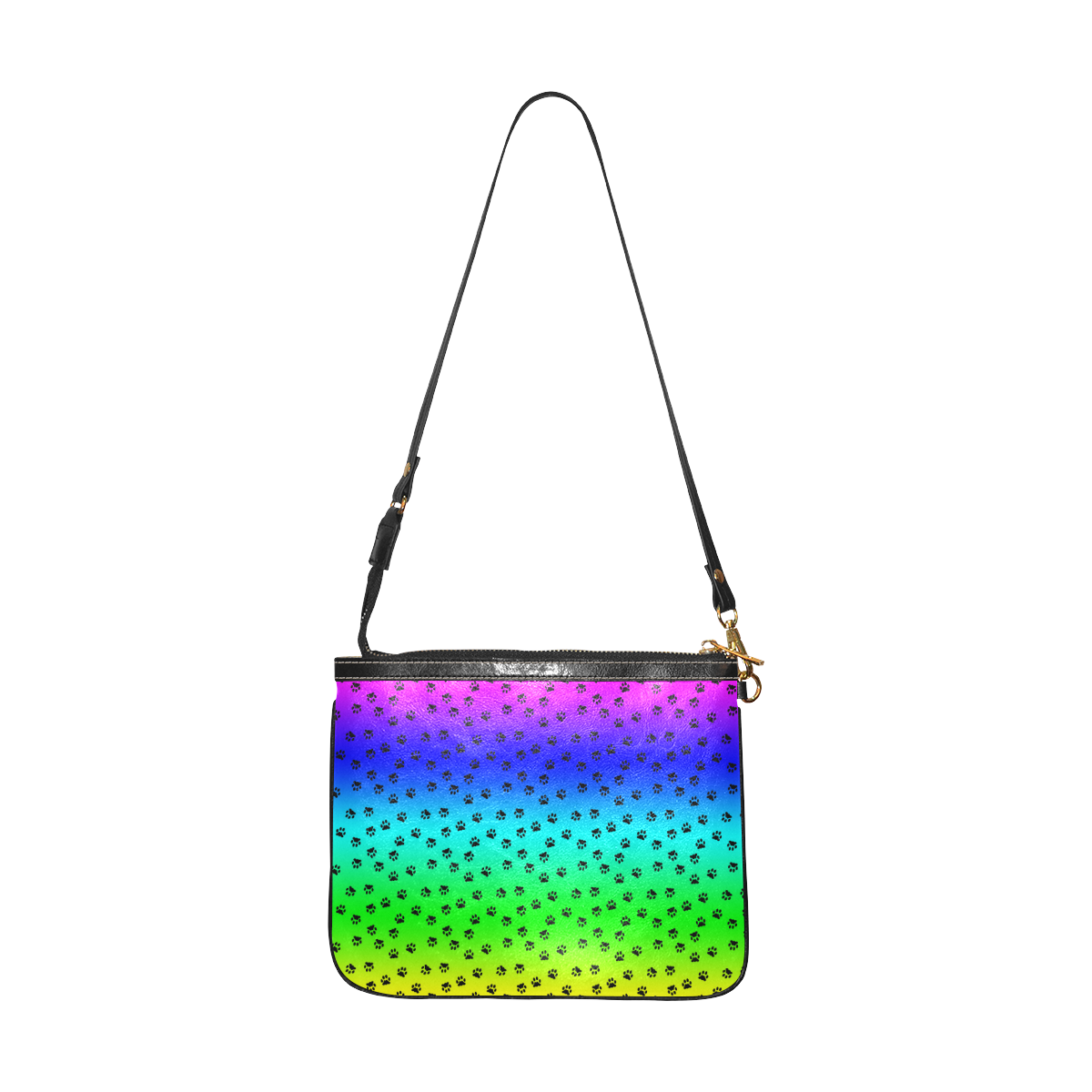 rainbow with black paws Small Shoulder Bag (Model 1710)