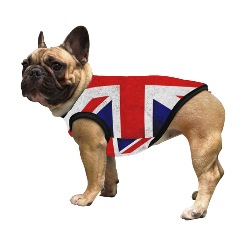 United Kingdom Union Jack Flag - Grunge 2 All Over Print Pet Tank Top