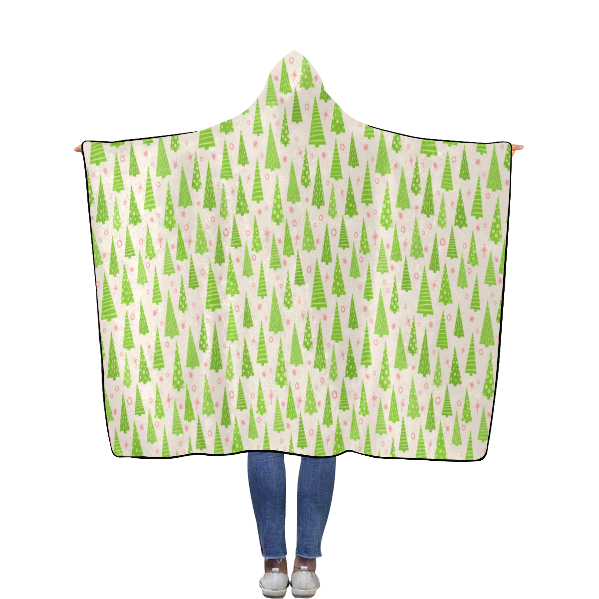 Christmas Trees Forest Flannel Hooded Blanket 56''x80''