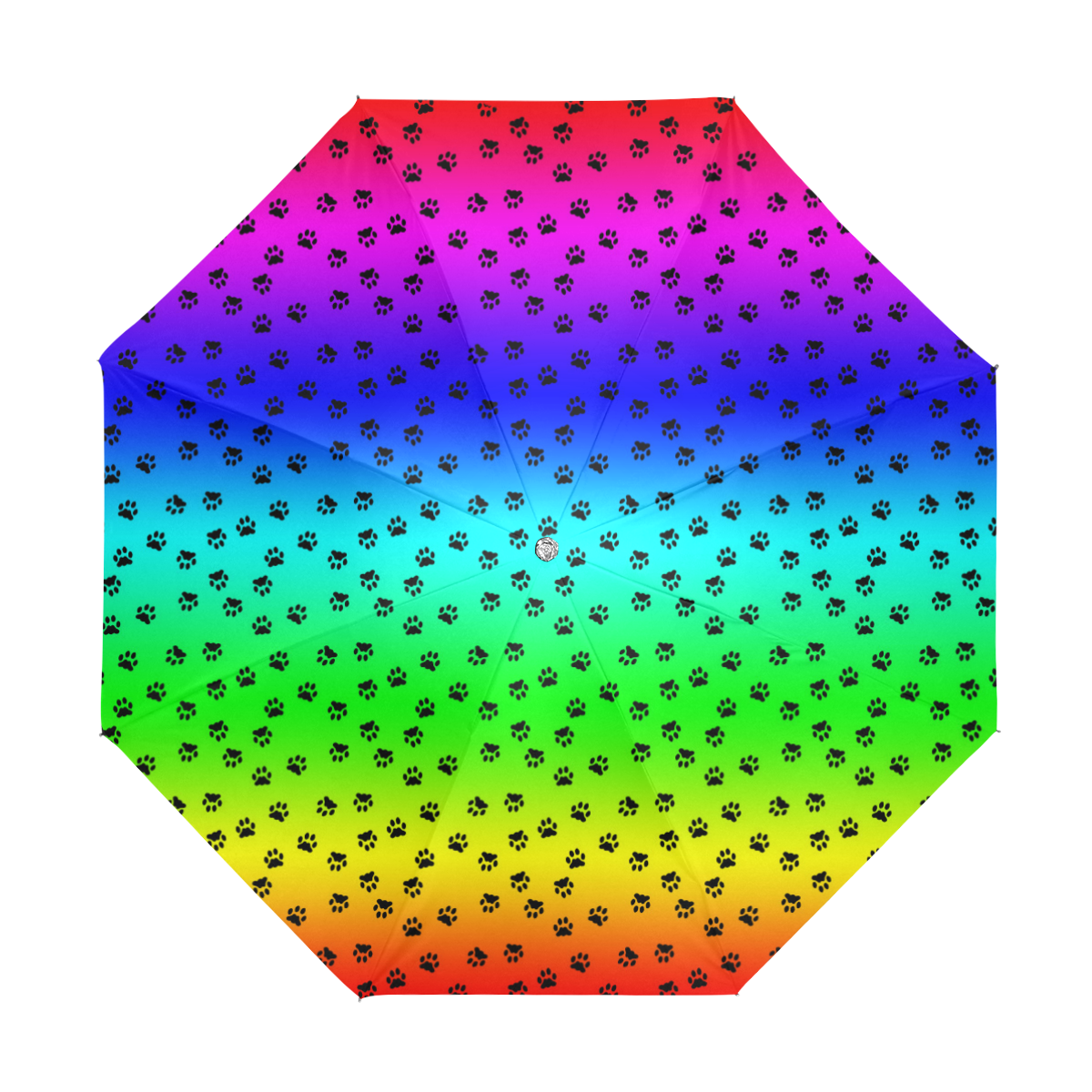 rainbow with black paws Anti-UV Foldable Umbrella (U08)