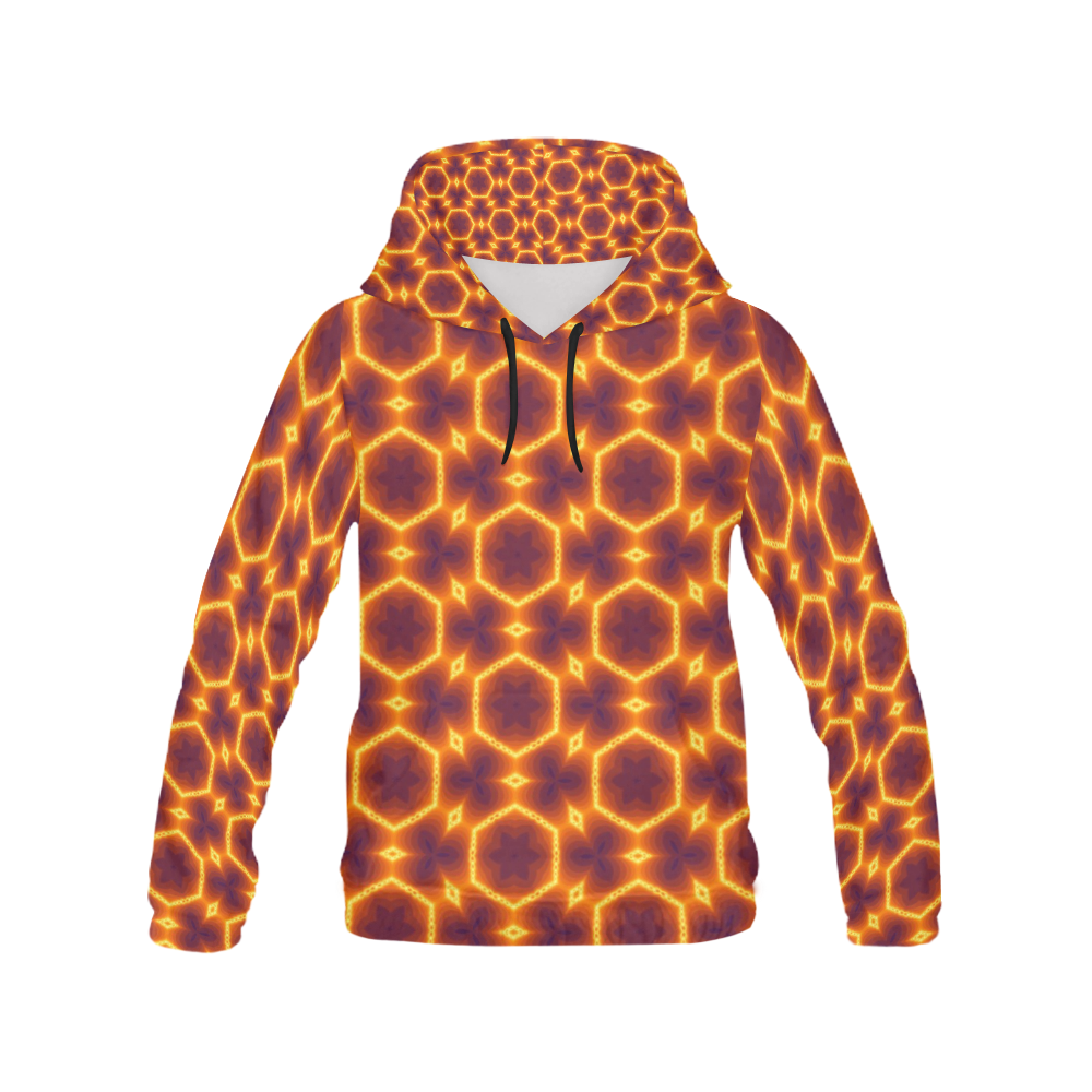 Orange Kaleidoscope Hoodie All Over Print Hoodie for Men/Large Size (USA Size) (Model H13)