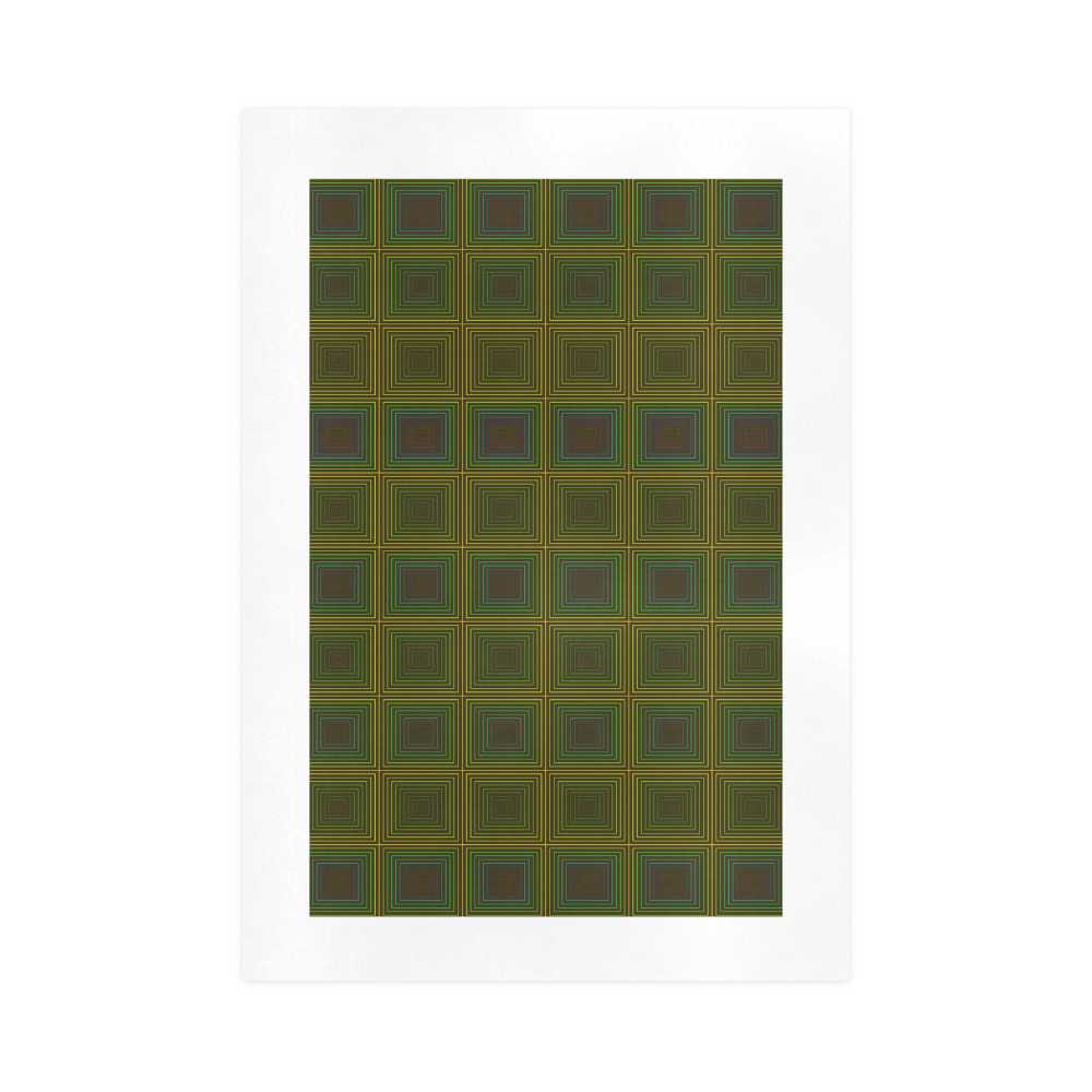 Green violet multicolored multiple squares Art Print 16‘’x23‘’