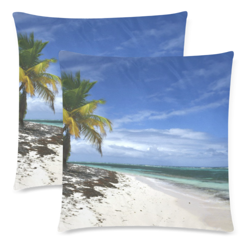 Awesome Mona Island pajaros beach Puerto Rico - ID:DSC9204 Custom Zippered Pillow Cases 18"x 18" (Twin Sides) (Set of 2)