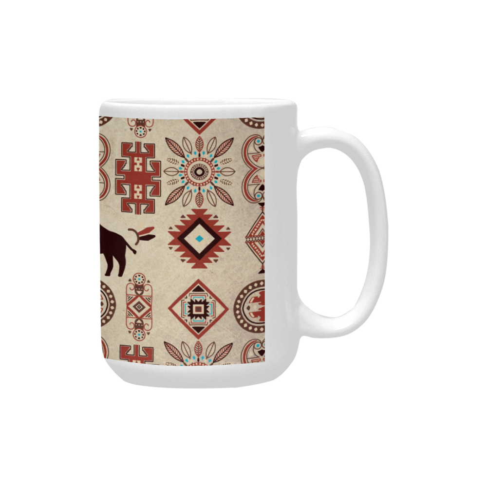 American Native Buffalo Custom Ceramic Mug (15OZ)
