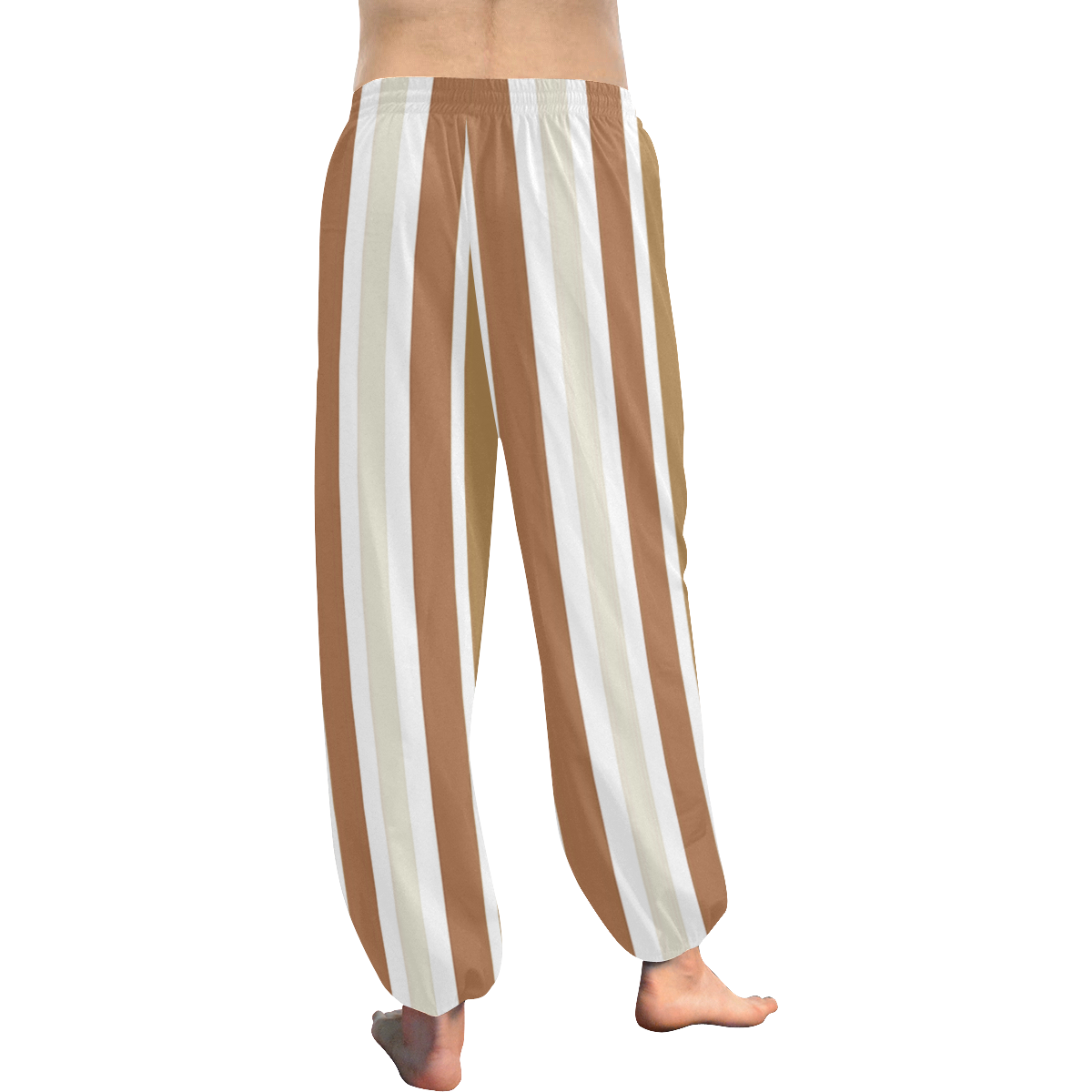 Gold Sienna Stripes Women's All Over Print Harem Pants (Model L18)