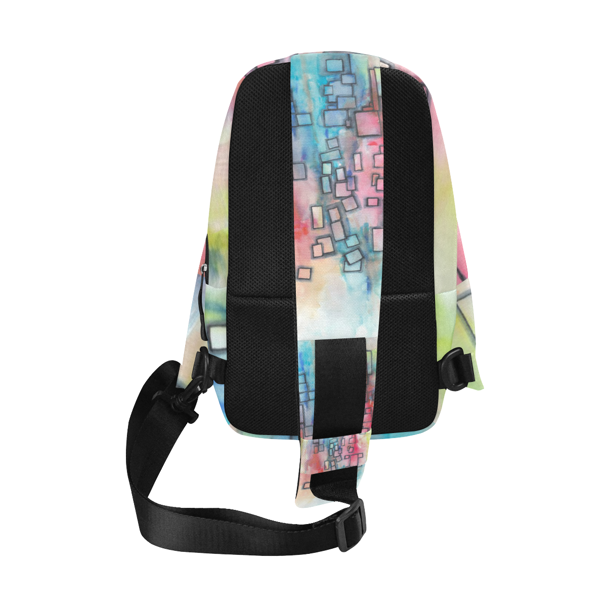 Colorful Falling Squares Chest Bag (Model 1678)