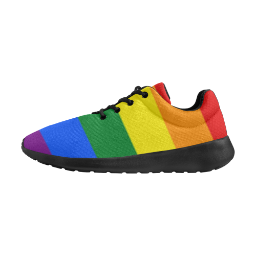 Gay Pride Rainbow Flag Stripes Men's Athletic Shoes (Model 0200)