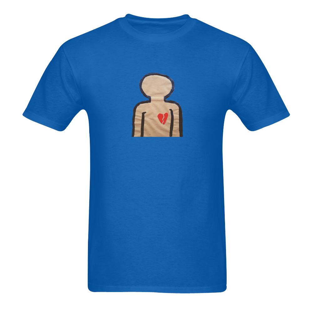heart blue Men's T-Shirt in USA Size (Two Sides Printing)