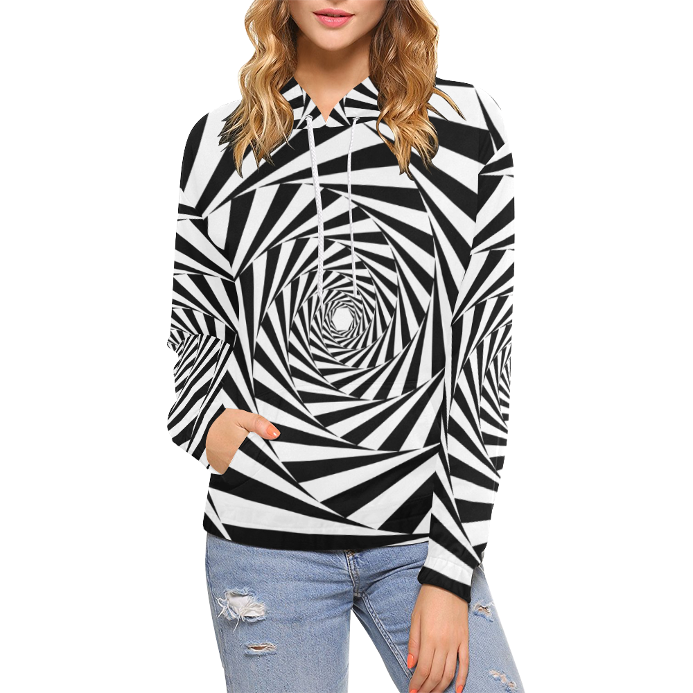 Spiral All Over Print Hoodie for Women (USA Size) (Model H13)