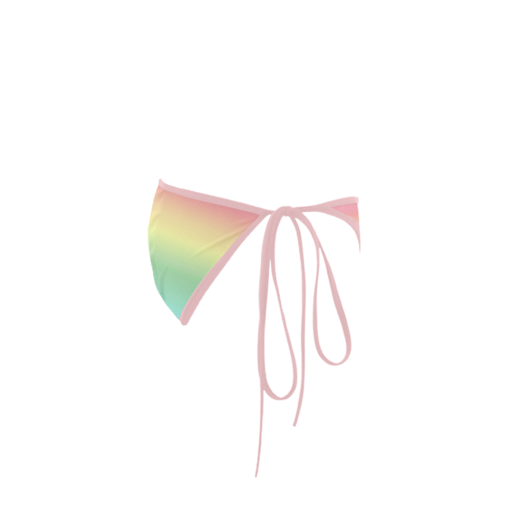 Pastel Rainbow Custom Bikini Swimsuit Bottom