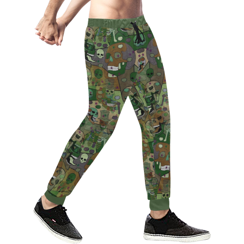 Skull camouflage by Nico Bielow Men's All Over Print Sweatpants (Model L11)