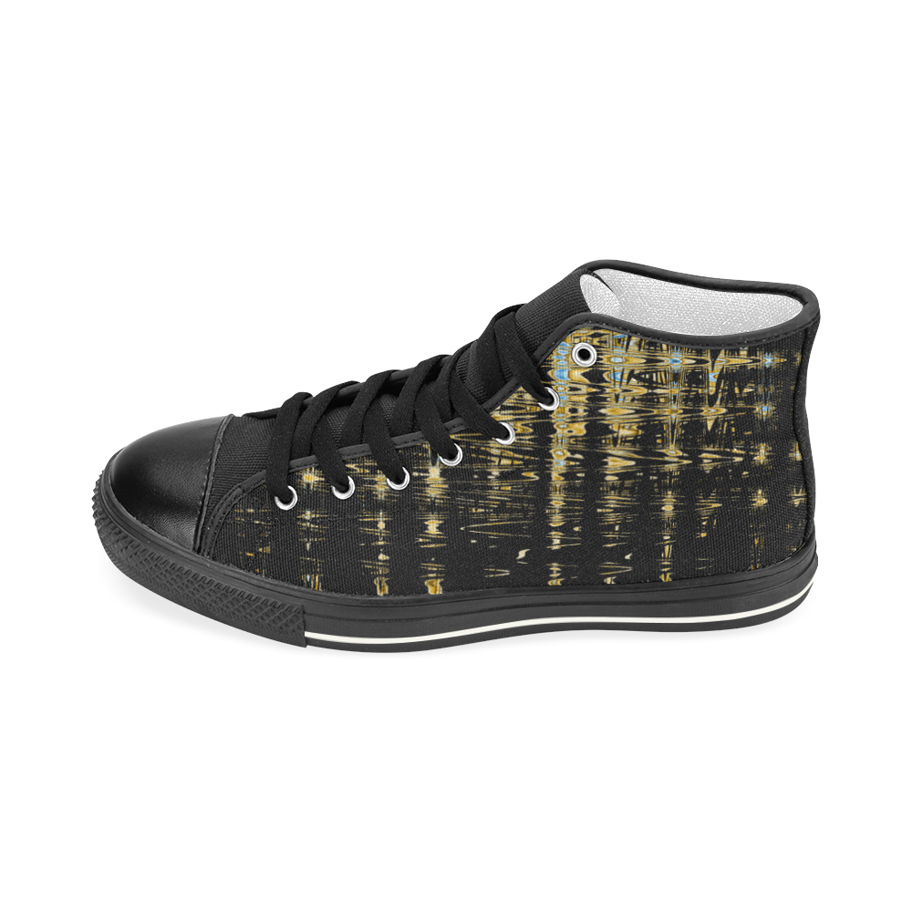 Abstract Men’s Classic High Top Canvas Shoes (Model 017)