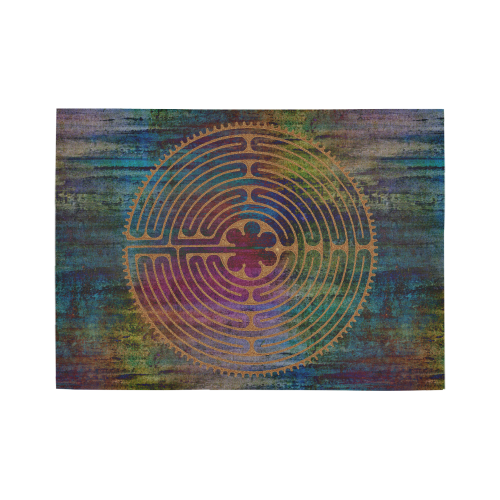 Sacred Geometry Symbol - Chartres Labyrinth 1 Area Rug7'x5'